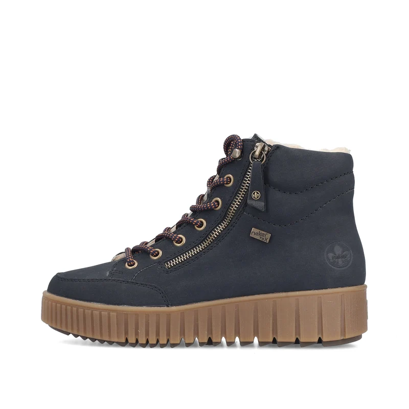 Rieker Damen Stiefeletten mit Fleecefutter | Blau