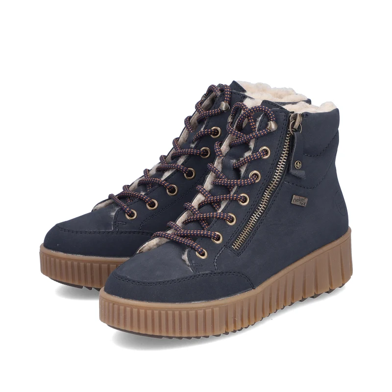 Rieker Damen Stiefeletten mit Fleecefutter | Blau