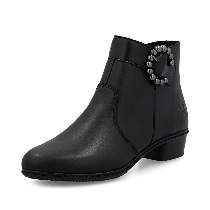Rieker Damen Fashion Ankle Boots mit Schnallendetail | Schwarz