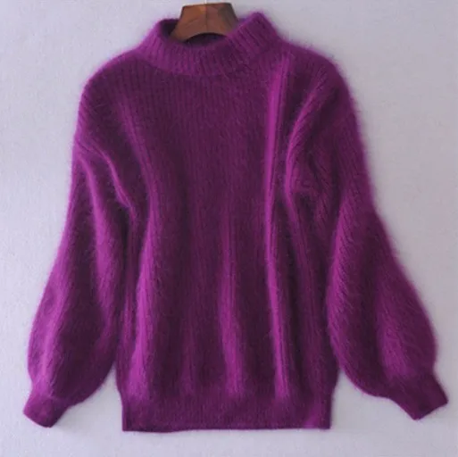 Amarie | Vintage-Angorapullover: Locker gestrickt und einfarbig