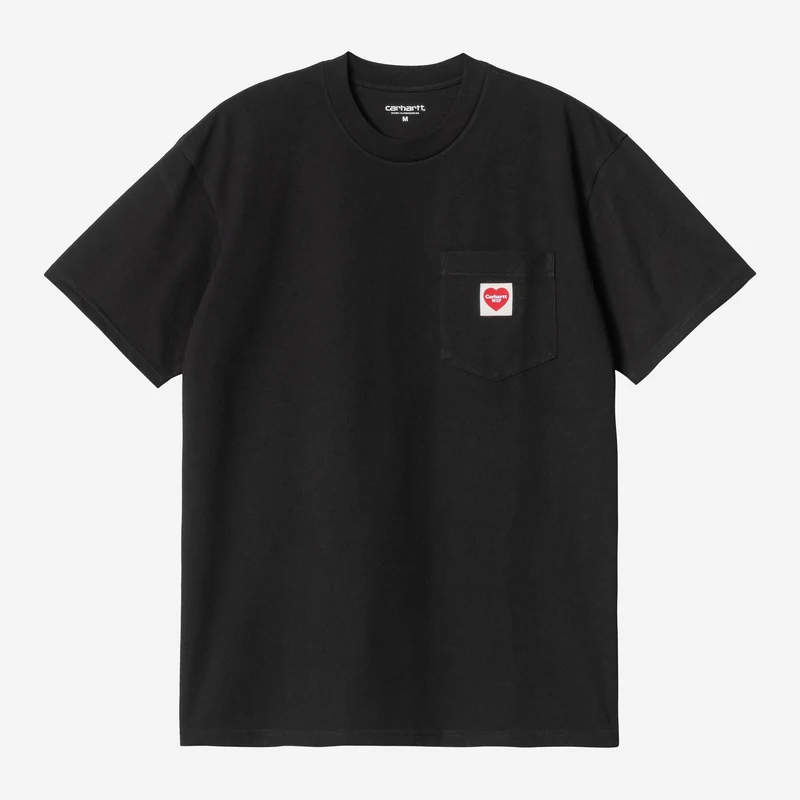 Carhartt WIP Herren Pocket Heart T-Shirt | Schwarz / Rot