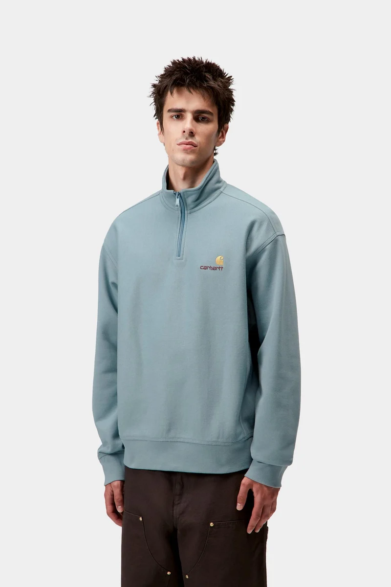 Carhartt WIP Herren Halb-Zip-Reißverschluss American Script Sweatshirt | Citadel