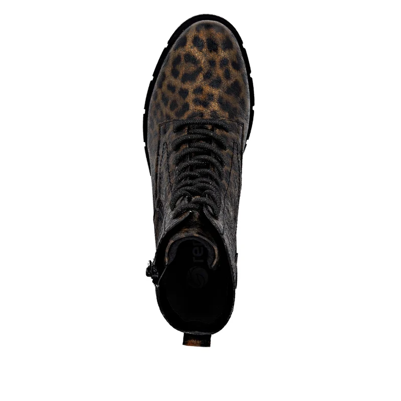 Remonte Damen Fashion Animal Print Ankle Boot | Metallic Schwarz