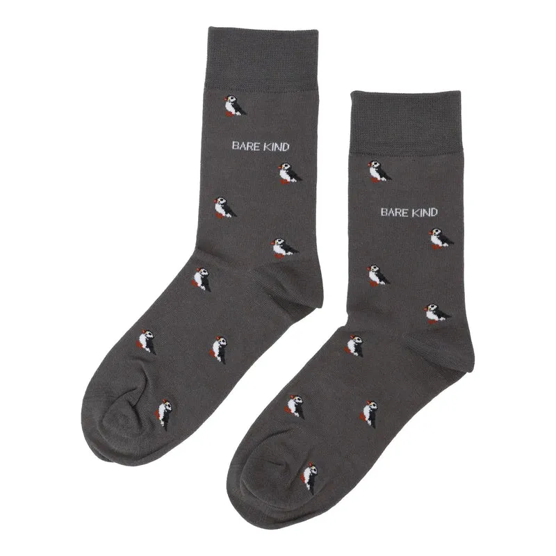 Bare Kind Save the Puffin Small Motif Bamboo Socks