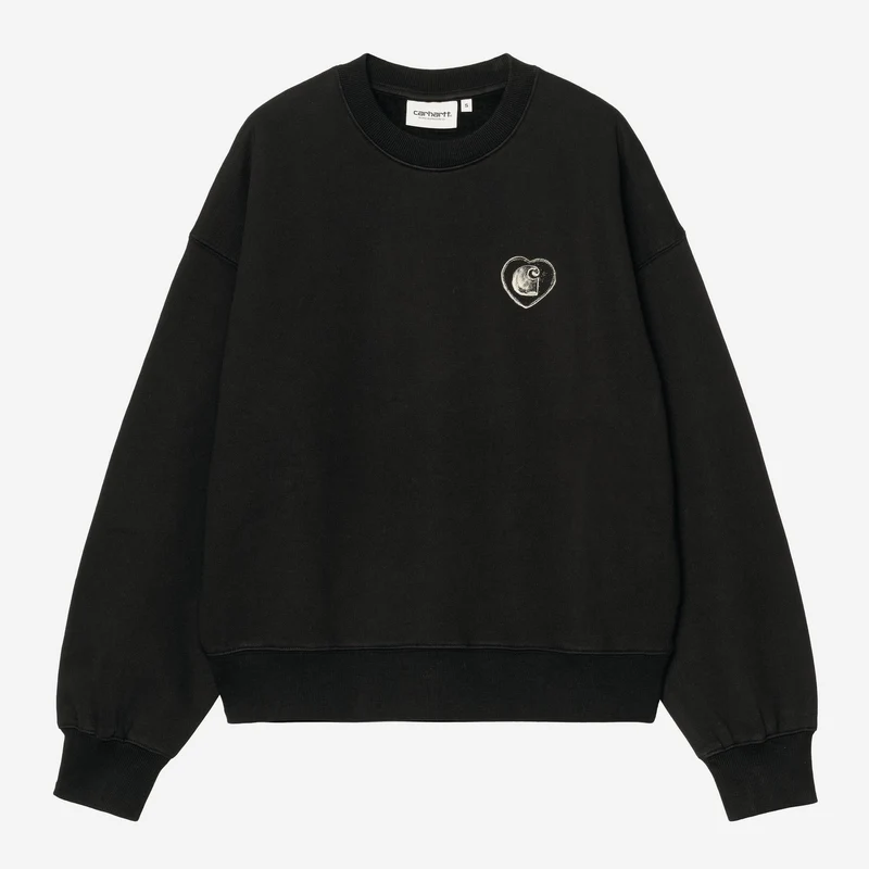 Carhartt Damen-Sweatshirt „Hearts of Hartts“ | Schwarz
