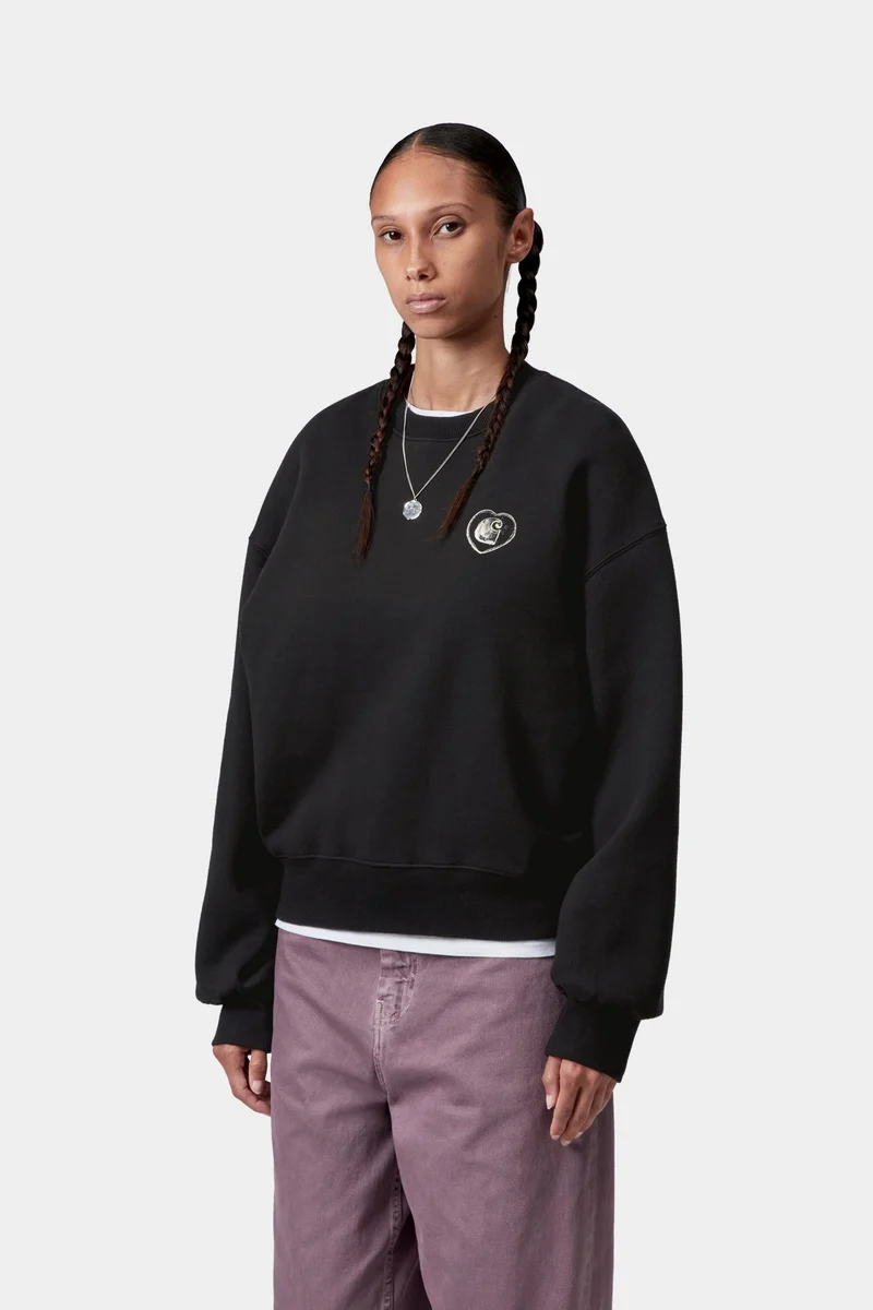 Carhartt Damen-Sweatshirt „Hearts of Hartts“ | Schwarz