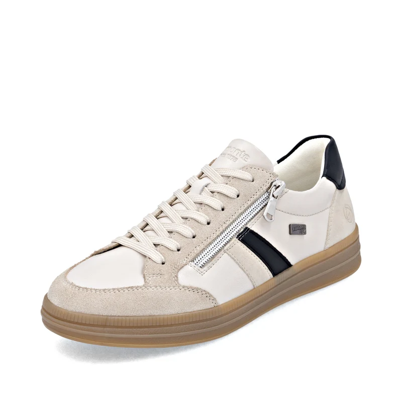Remonte Damen Fashion Leder Sneakers | Beige / Schwarz