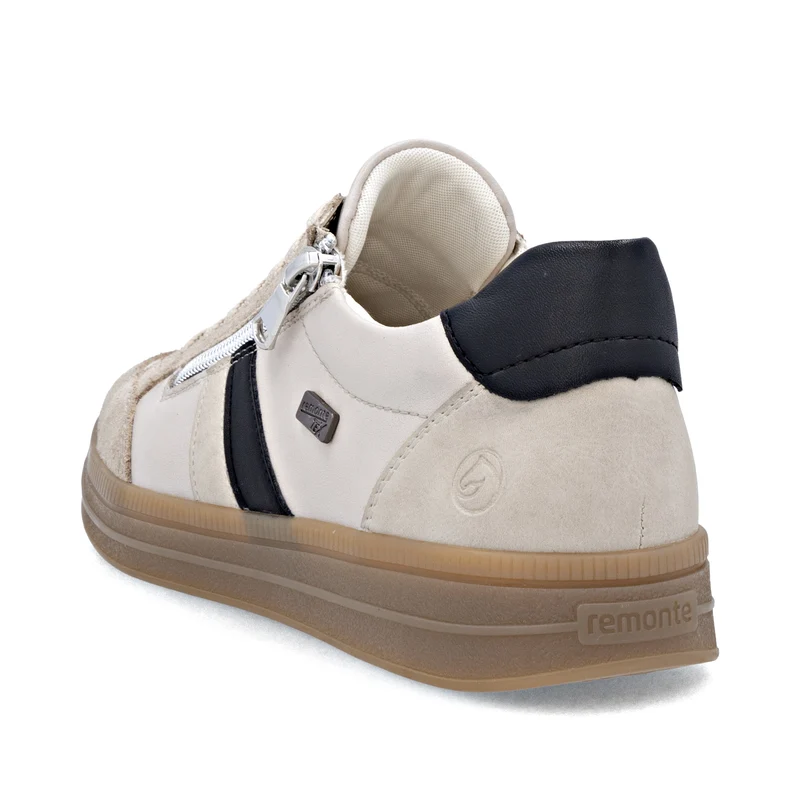 Remonte Damen Fashion Leder Sneakers | Beige / Schwarz