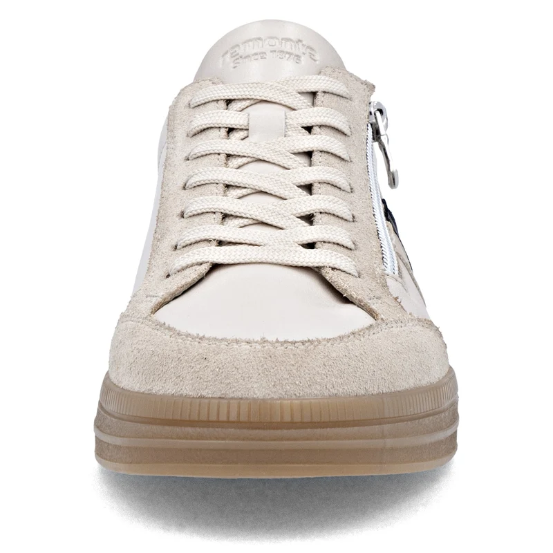 Remonte Damen Fashion Leder Sneakers | Beige / Schwarz