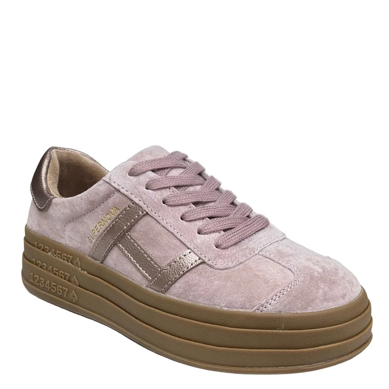 Drilleys Damen-Sneaker Sixty Eight | Rosa Gänseblümchen