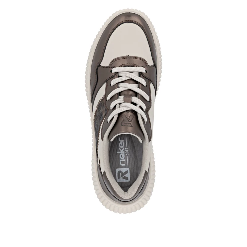 Rieker Damenmode Leder-Sneaker | Beige