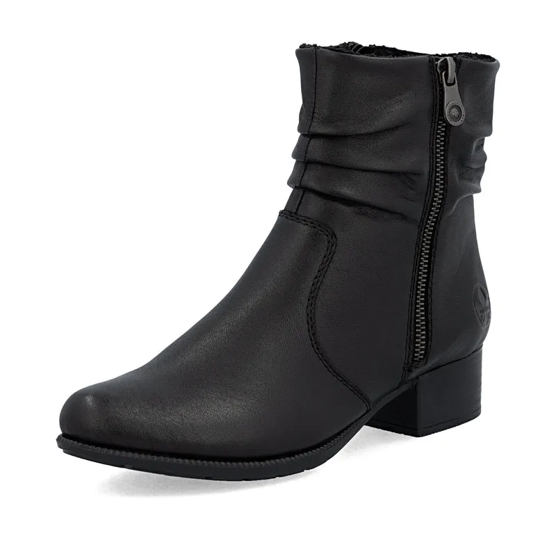 Rieker Damen Leder Fashion Ankle Boots | Schwarz