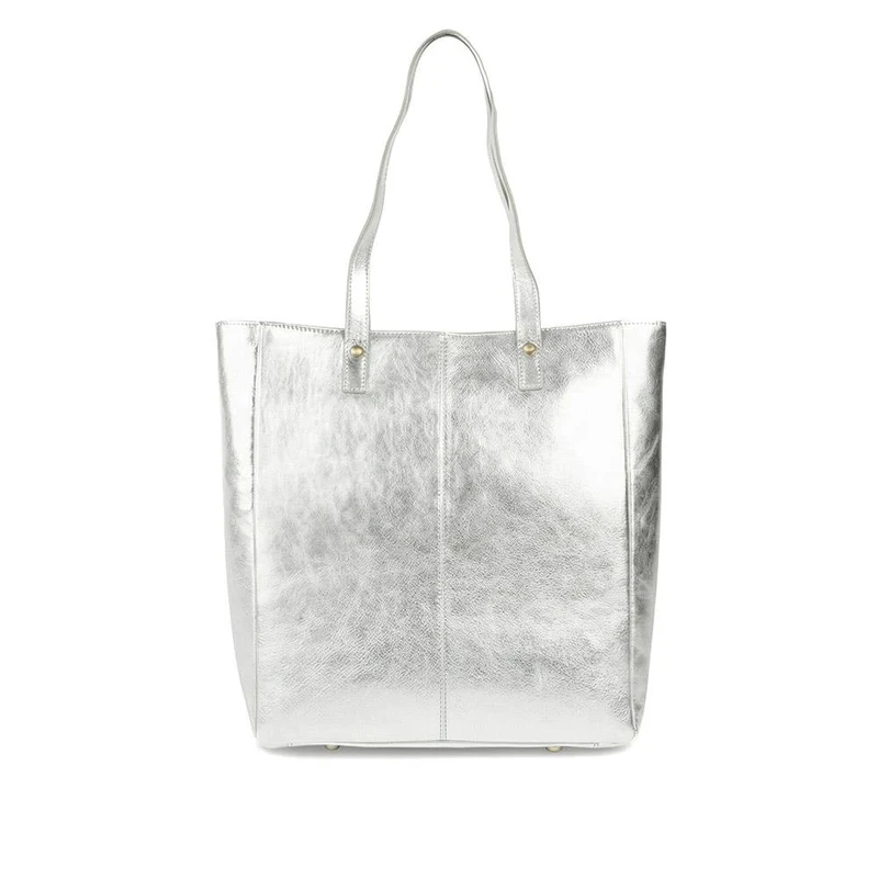 Wensley Metallic Pop Fasten Handbag - WENSLEY / 329 239 - Silver Metallic