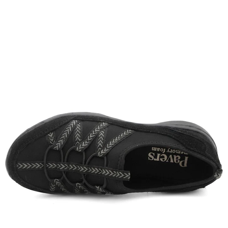 Leather Memory Foam Slip On Trainers - BRK43058 / 329 596 - Black