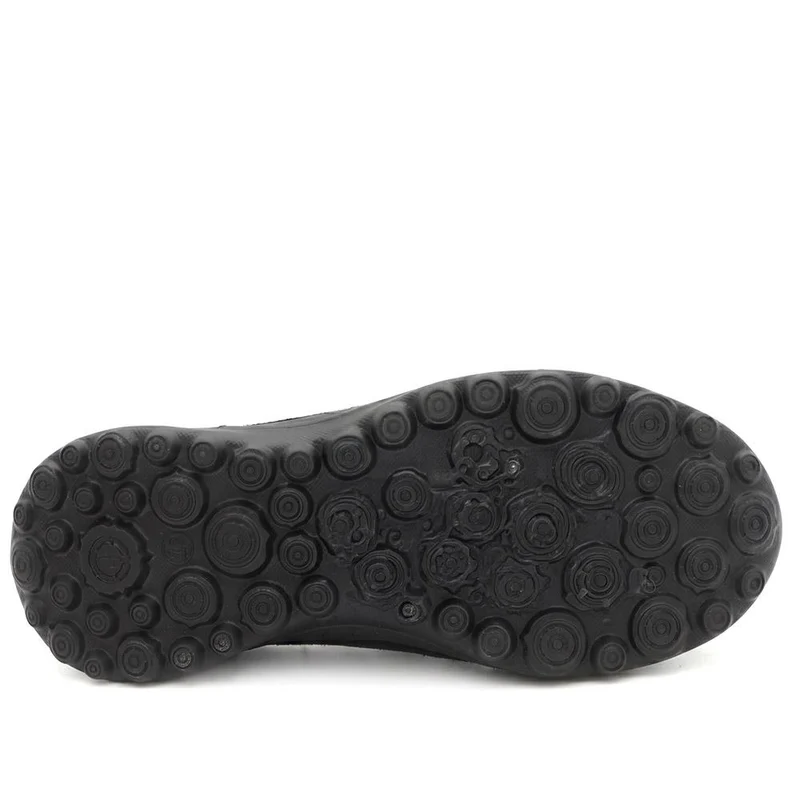 Leather Memory Foam Slip On Trainers - BRK43058 / 329 596 - Black