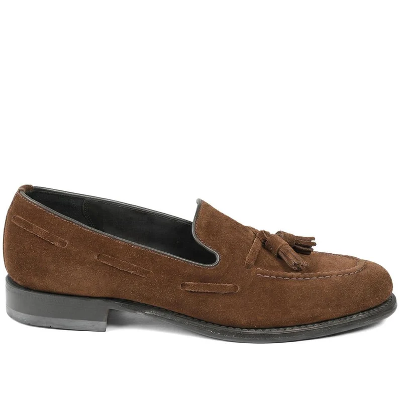 Utah1 Loake Leather Tassel Loafers - UTAH1 / 324 999 - Brown Suede