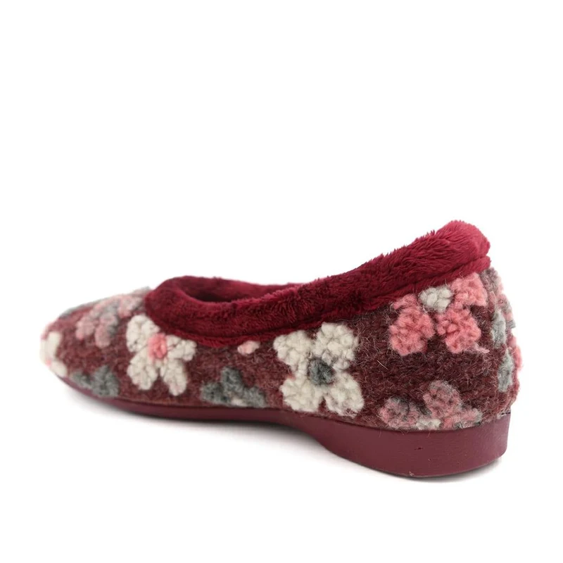 Soft Floral Full Slippers - FEVI43001 / 329 503 - Burgundy Multi