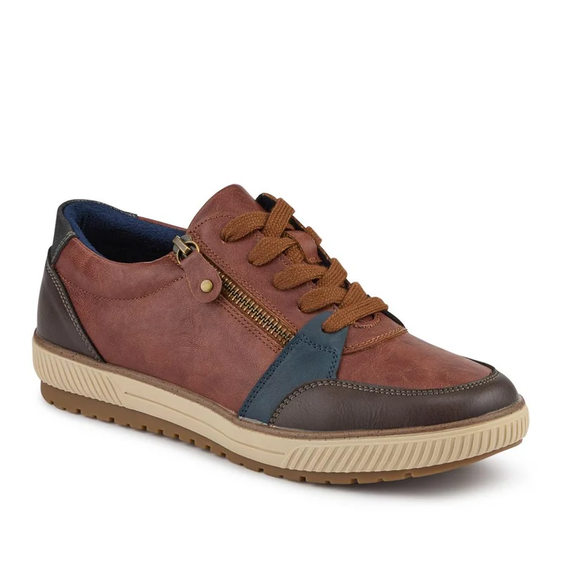 Zip & Lace Multi-Tone Trainers - WBINS42023 / 327 852 - Tan Multi