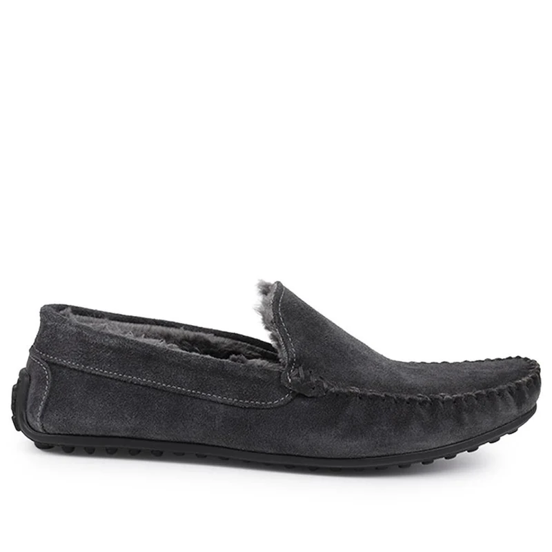 Zain Suede Full Slippers - ZAIN / 326 286 - Charcoal