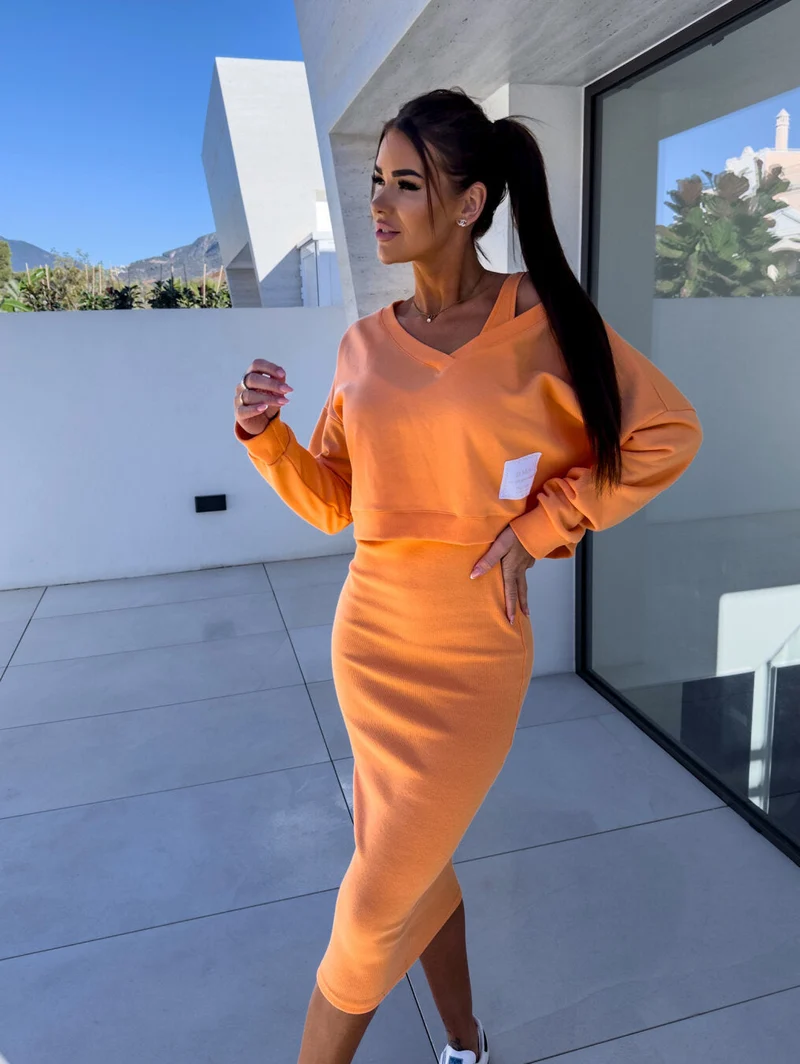 Imelda | Lässiges Sweatshirt- und Kleid-Set