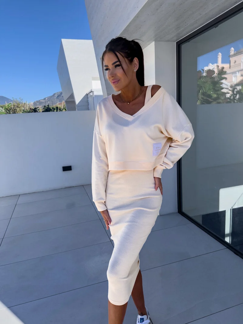 Imelda | Lässiges Sweatshirt- und Kleid-Set