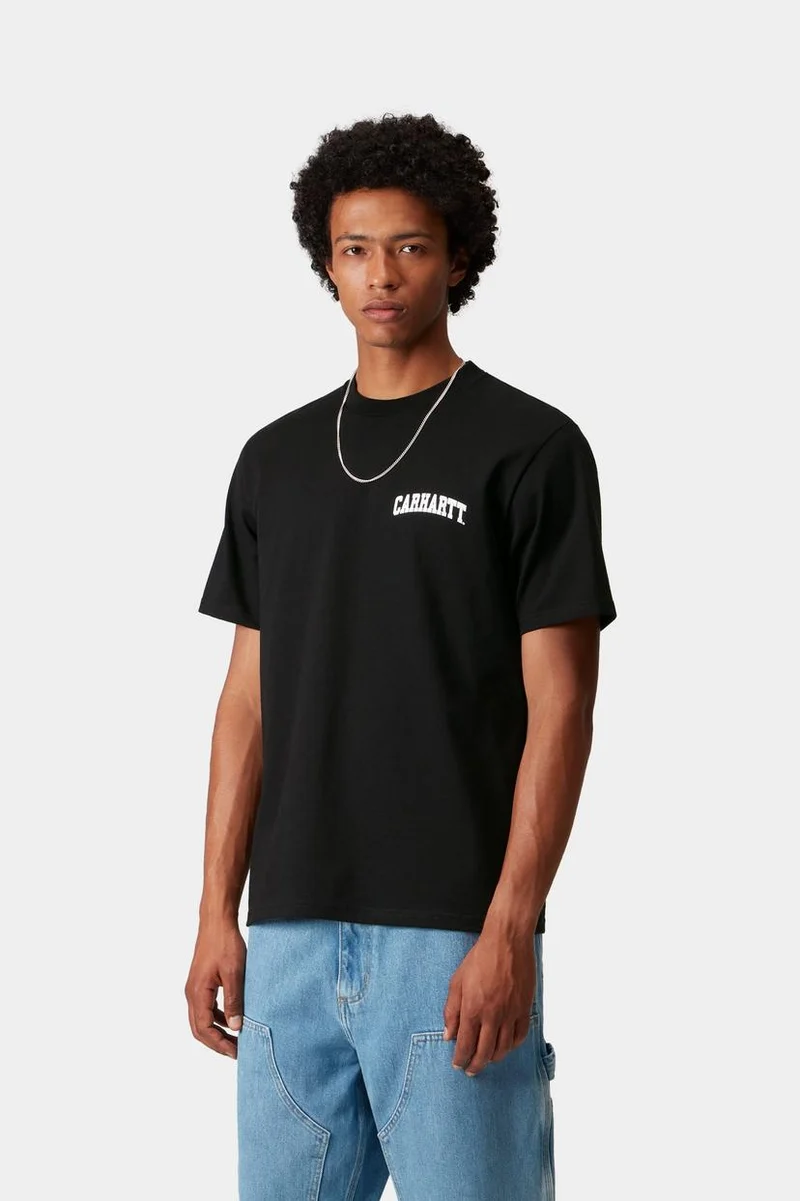 Carhartt WIP Herren-T-Shirt mit Universitätsaufdruck | Schwarz