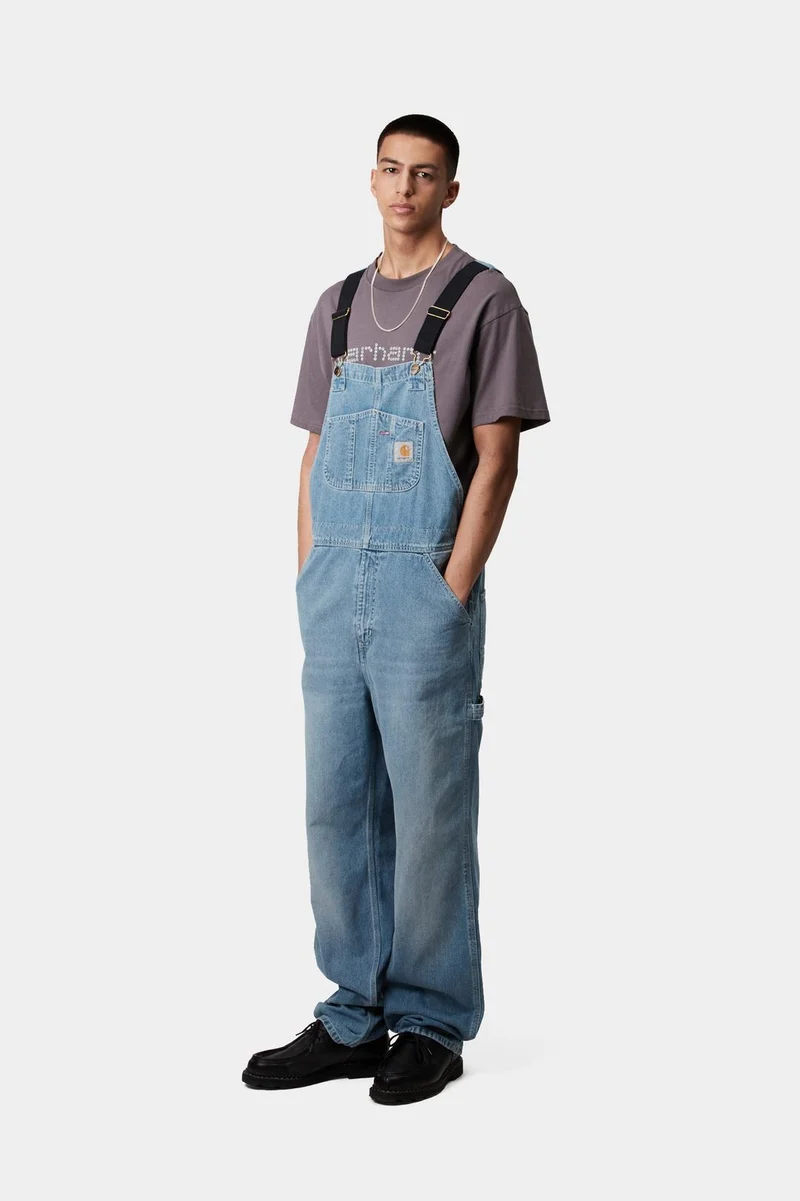 Carhartt WIP Herren Norco Denim Latzhose | Blau Hell True Washed