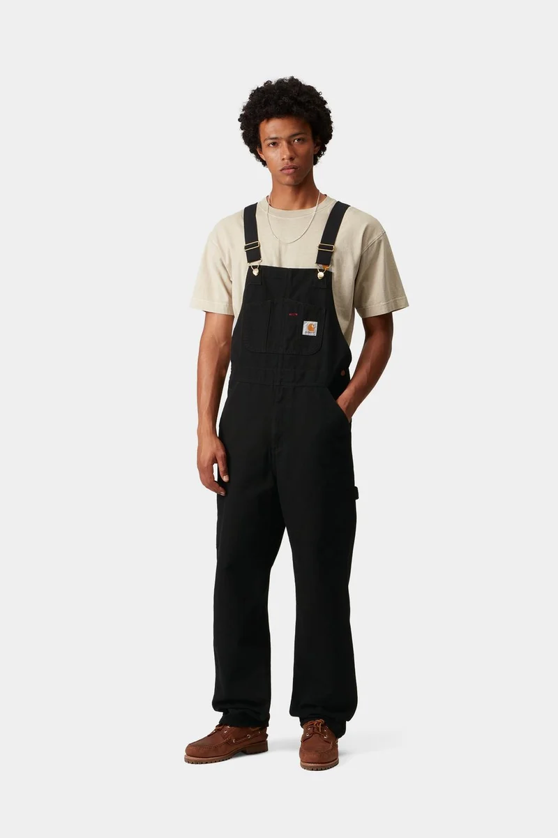 Carhartt WIP Dearborn Latzhose aus Canvas für Herren | Schwarz gespült