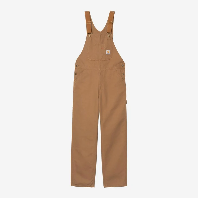 Carhartt WIP Dearborn Canvas Latzhose für Herren | Hamilton Braun gespült