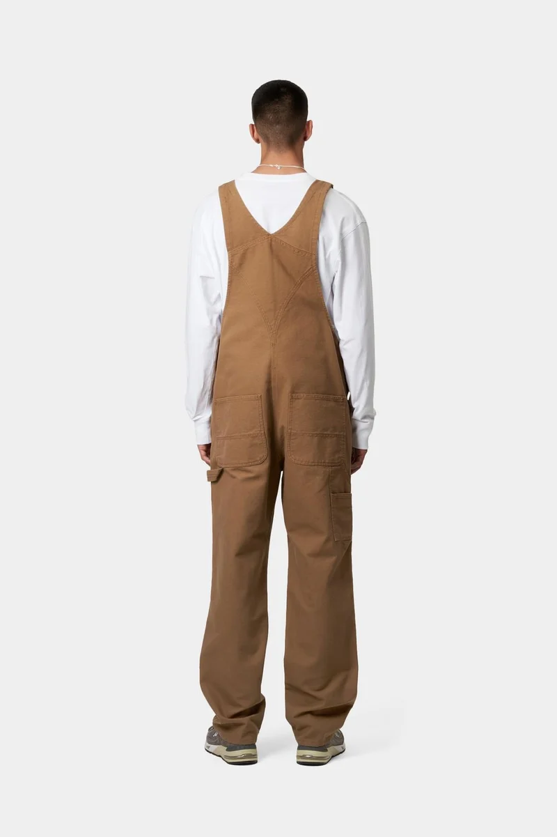 Carhartt WIP Dearborn Canvas Latzhose für Herren | Hamilton Braun gespült