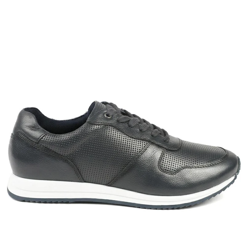 SanFrancisco Leather Lace Up Trainers - SANFRANCISCO / 329 323 - Navy Leather