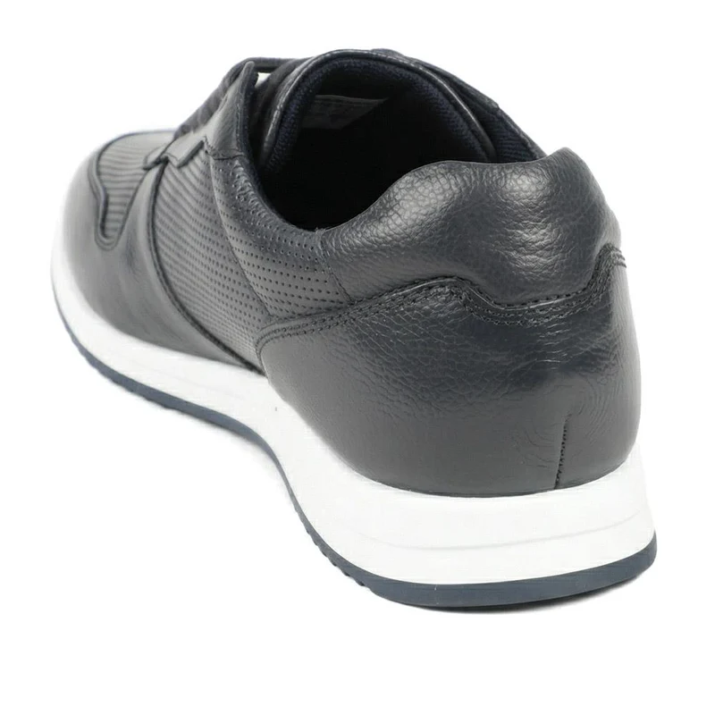 SanFrancisco Leather Lace Up Trainers - SANFRANCISCO / 329 323 - Navy Leather