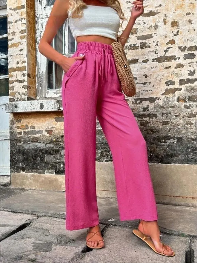 Dolores - Lose Hose mit hoher Taille und Kordelzug