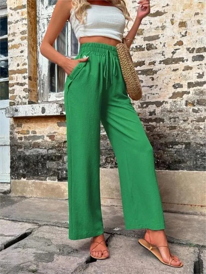 Dolores - Lose Hose mit hoher Taille und Kordelzug