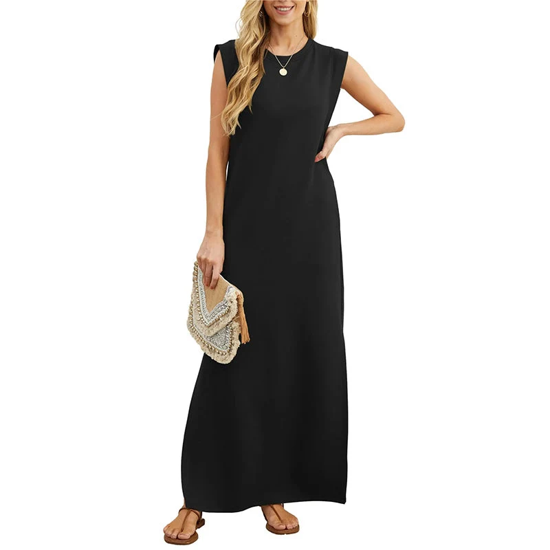 Levi | Knitterfreies Freizeitkleid mit geschlitztem Saum