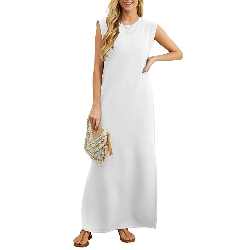 Levi | Knitterfreies Freizeitkleid mit geschlitztem Saum
