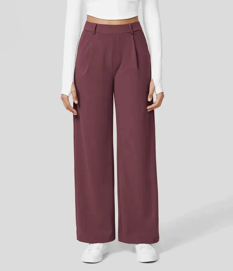 Sauzy | Hochtaillierte Stretch-Hose mit geradem Bein