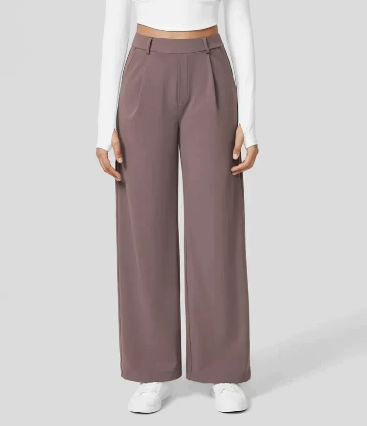 Sauzy | Hochtaillierte Stretch-Hose mit geradem Bein