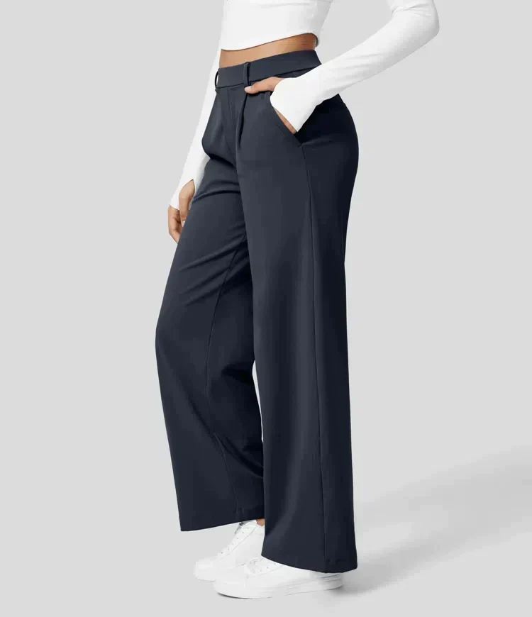 Sauzy | Hochtaillierte Stretch-Hose mit geradem Bein