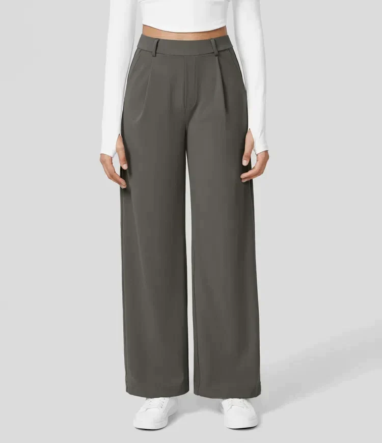 Sauzy | Hochtaillierte Stretch-Hose mit geradem Bein