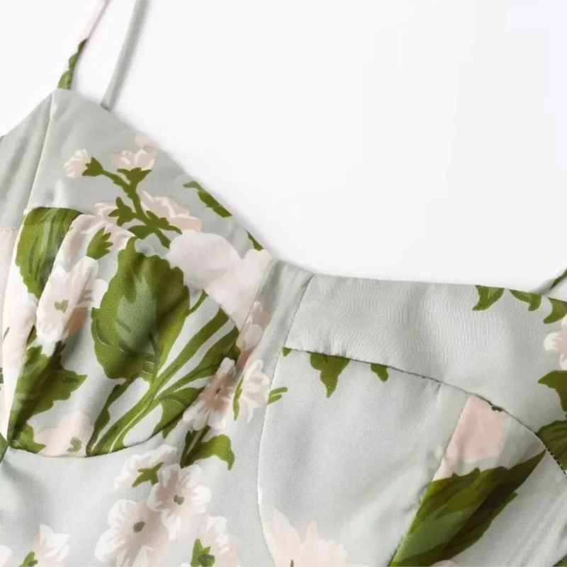 Emily | Atemberaubendes Grünes Sommerblumenkleid