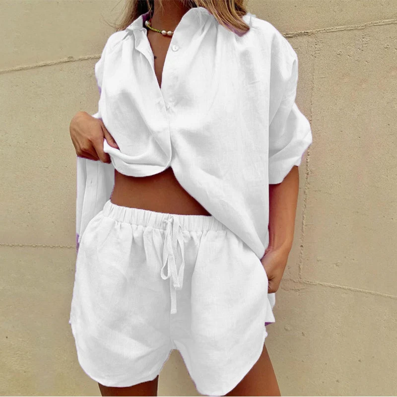 Ulalena | Women Linen zweiteiliges Outfit Set