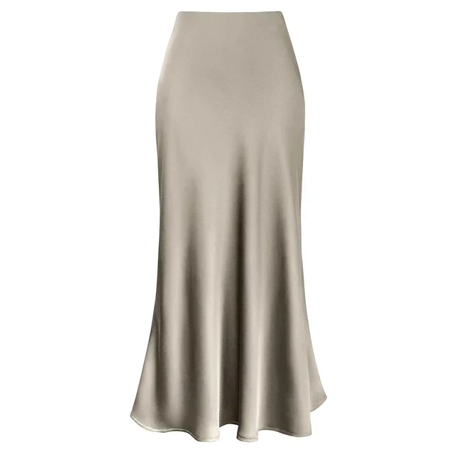 Elysia | Mode Langer glänzender Satin-Rock