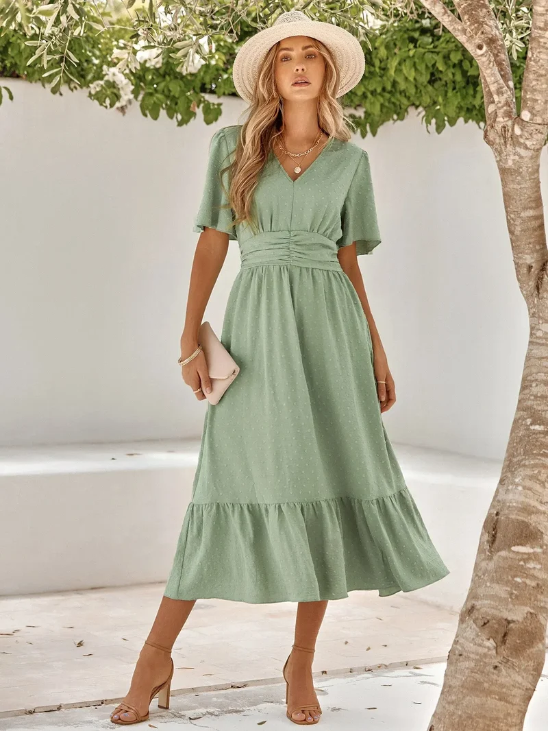 Rylee - Frauen Fließendes Langes Kleid