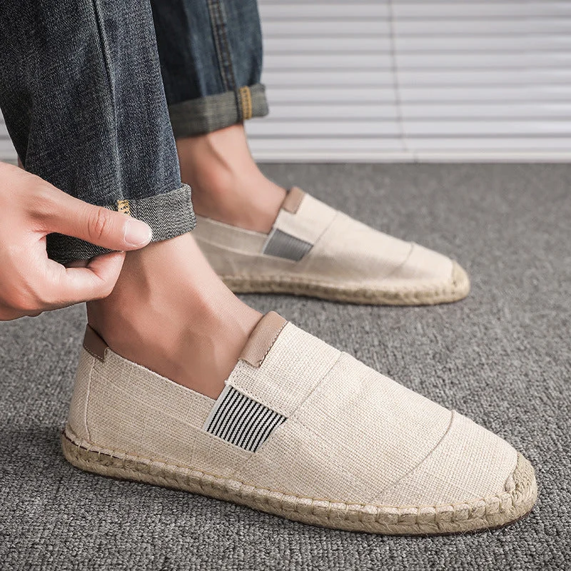 Frederica - Stilvolle handgemachte Leinwandstrohschuhe - Sommer-Chic