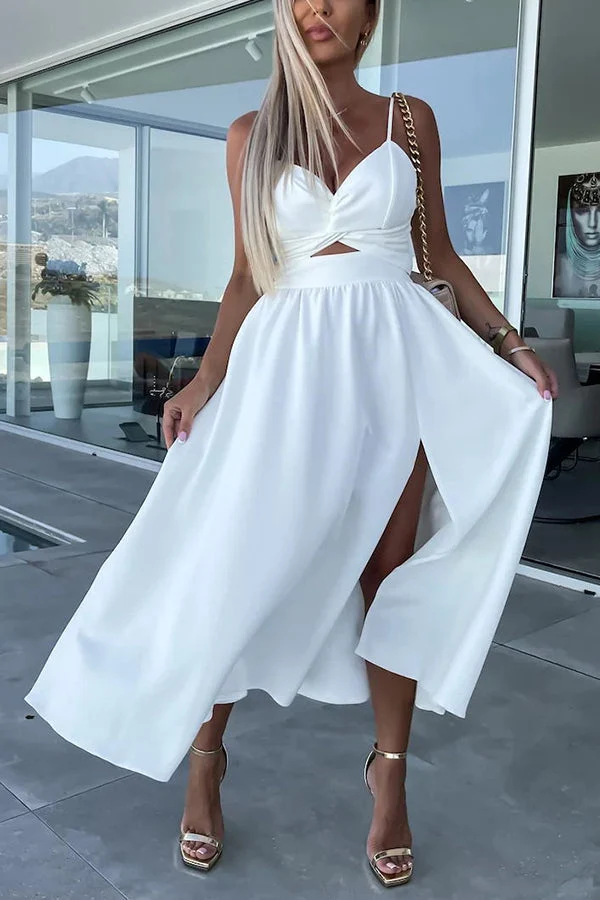 Cara | Bequemes Midikleid mit ausgeschnittenen Taschen