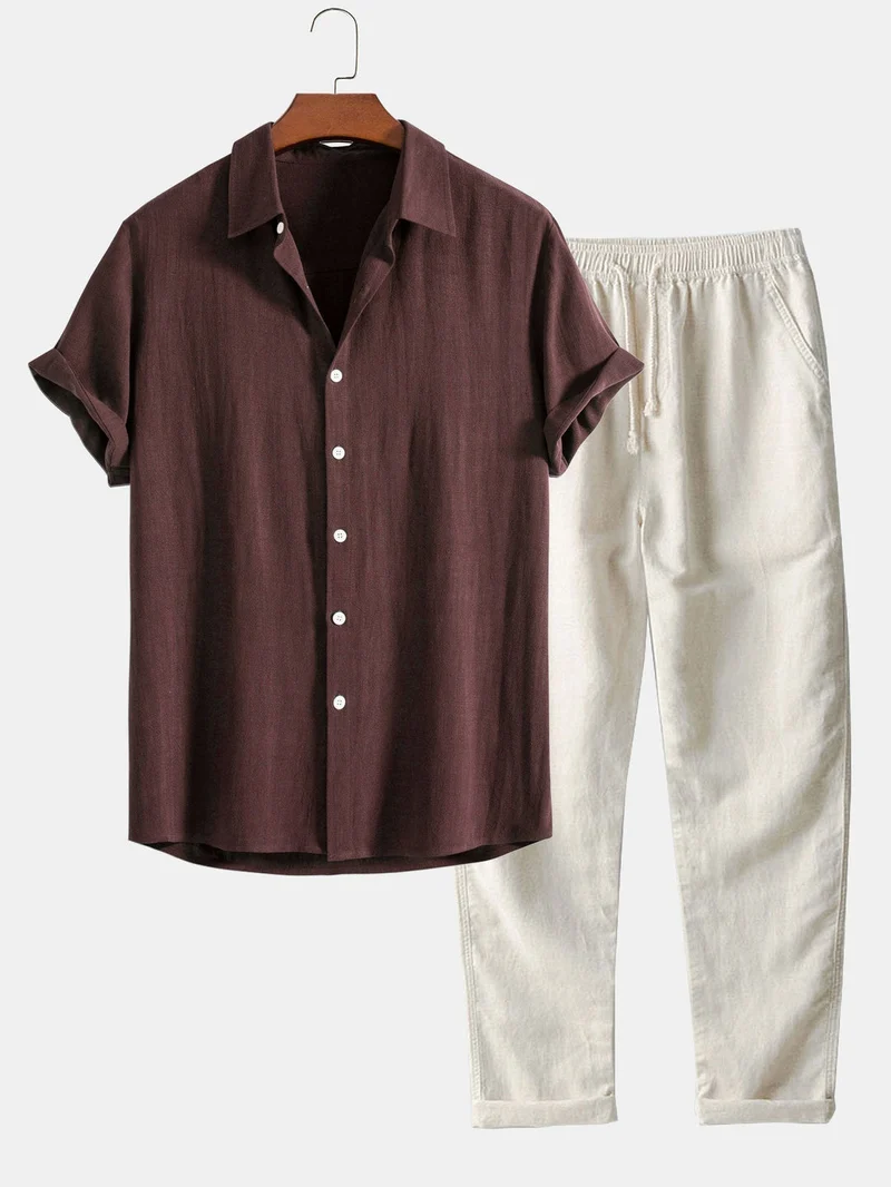Enrico | Elegantes Ensemble aus Leinenhemd und Hose