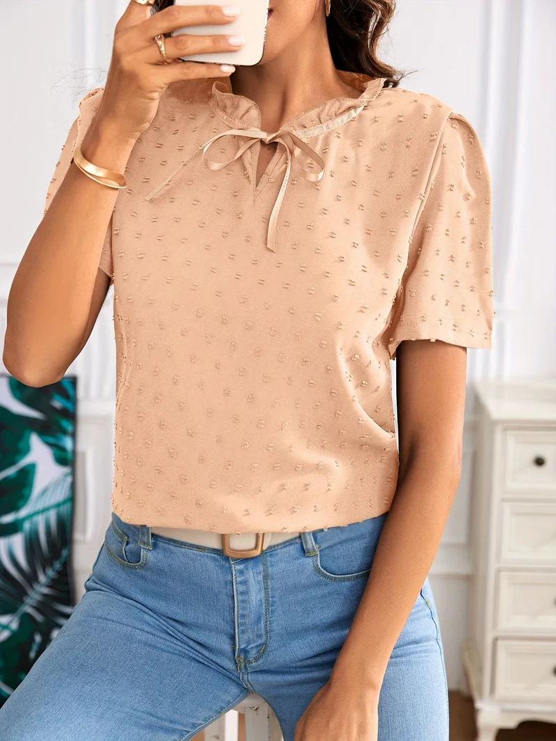Fina | Dunkelblaue Bluse mit Spitzenkragen