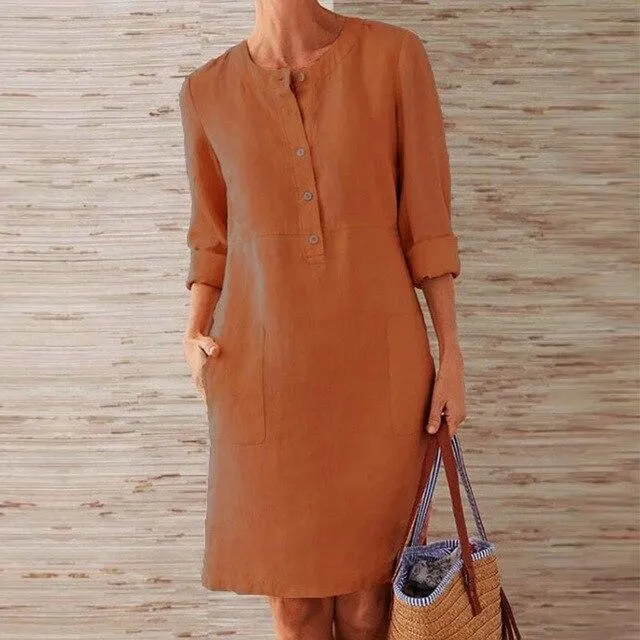 Melle | kleid aus midi-länge für frauen