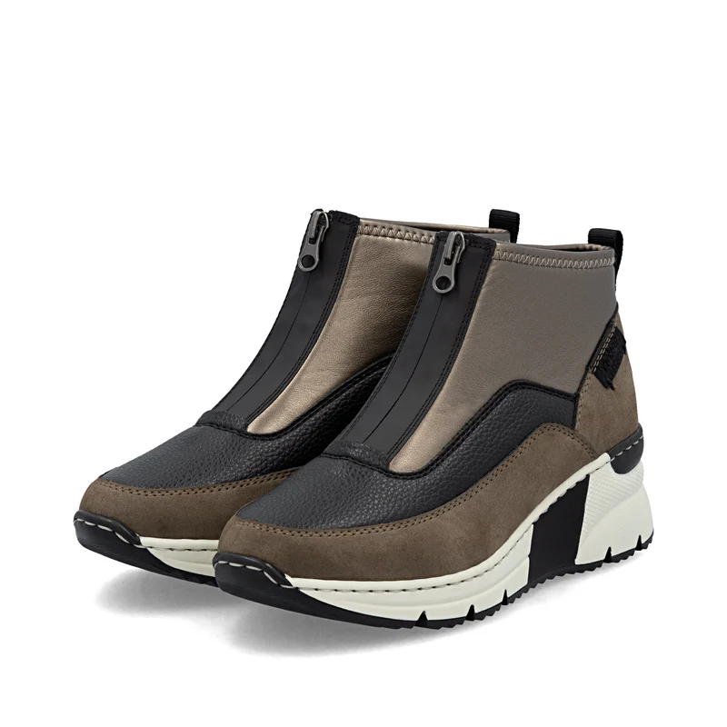 Rieker Damen Fashion Wedge Ankle Boot | Braun